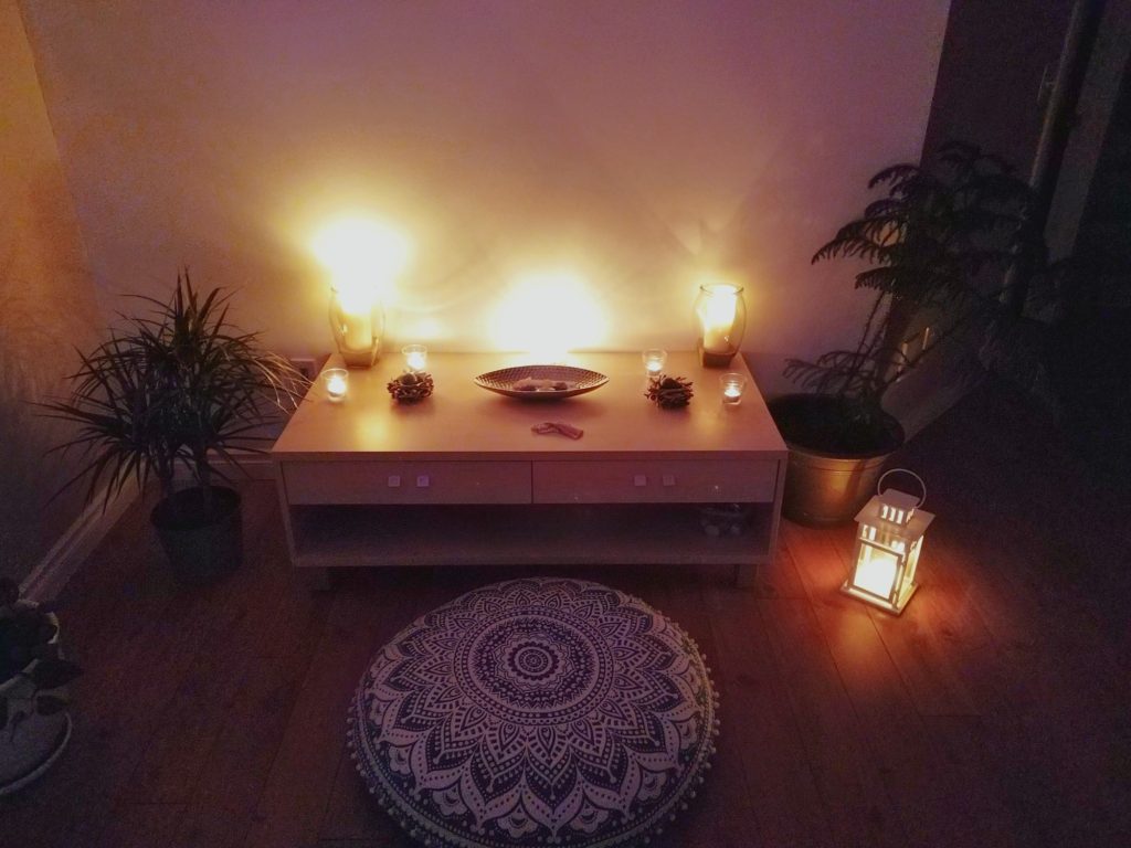 Altar for morning meditation