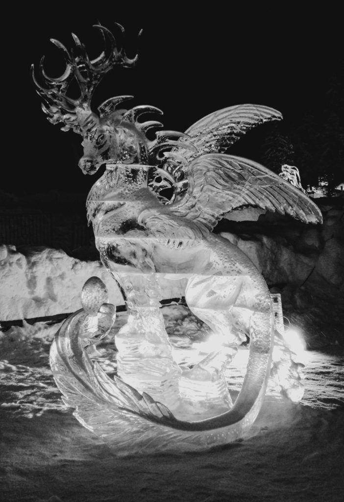The Griffin of Lake Louise - Banff Ice Magic International Ice Carving Competition January 2020