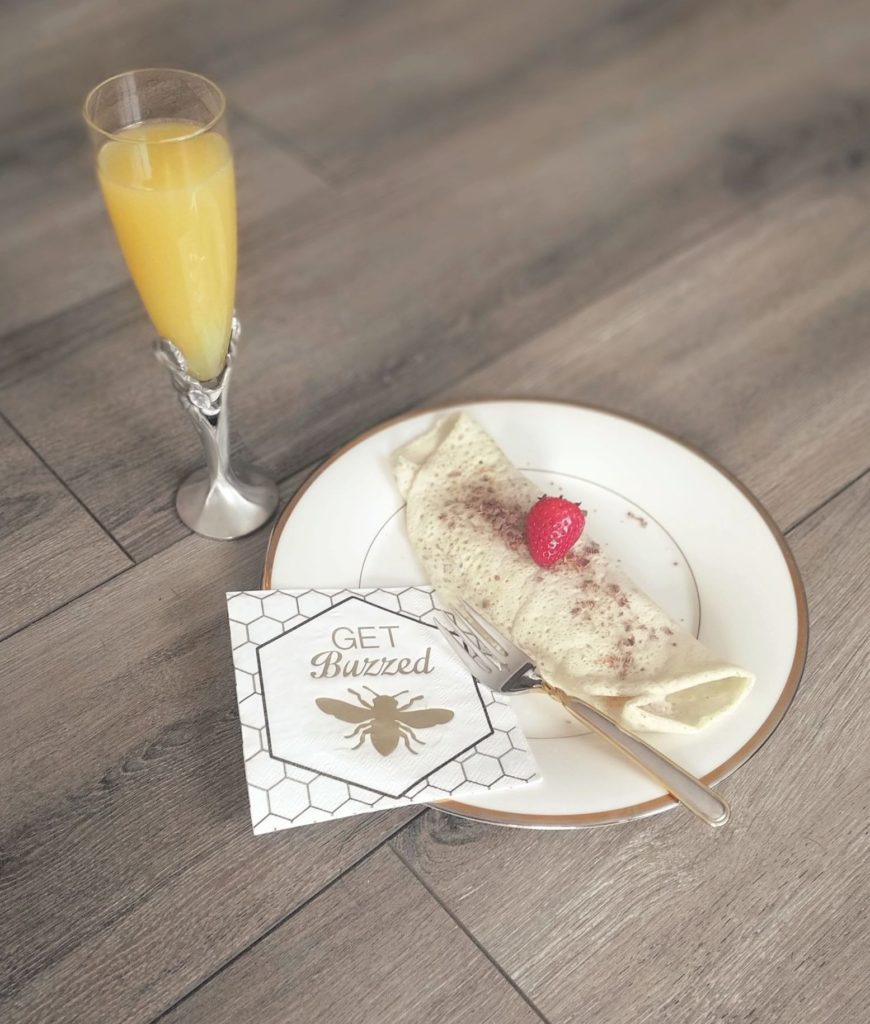 GLuten free crepe with mimosa