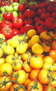 tomatoes at a market