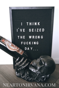 wine ottle and skull