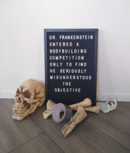funny halloween letter board